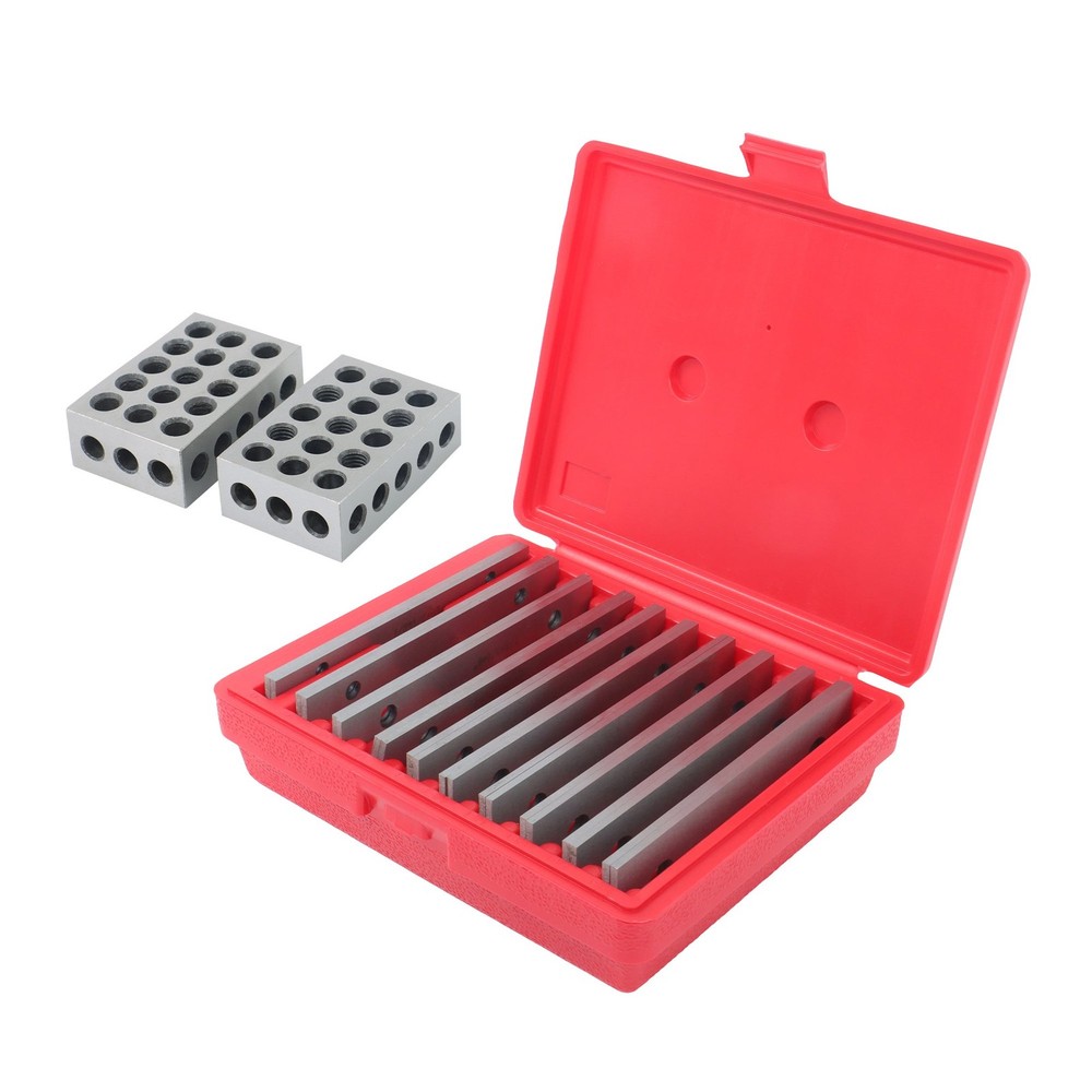 1/8" Thin Parallel Set & 1 Matched Pair 1-2-3 Block Set 23 Holes US