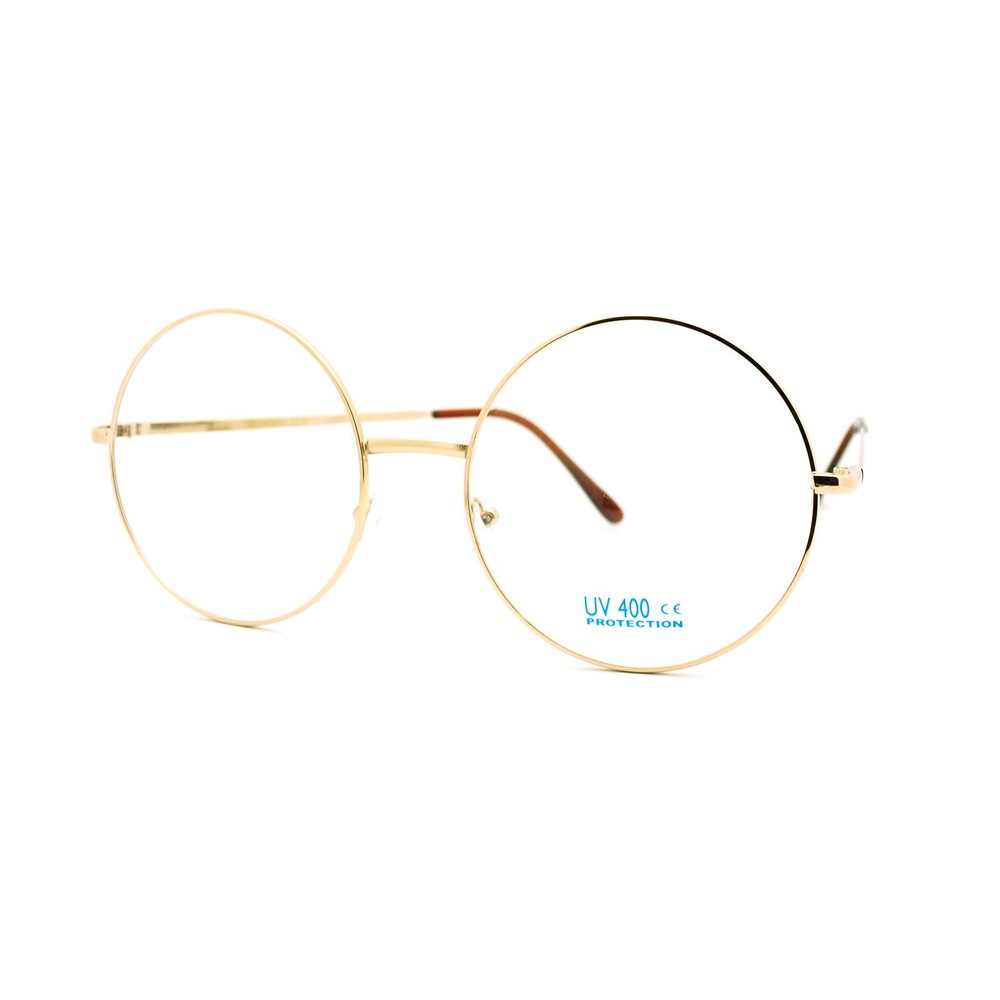 Super Oversized Round Circle Frame Clear Lens Glasses UV400