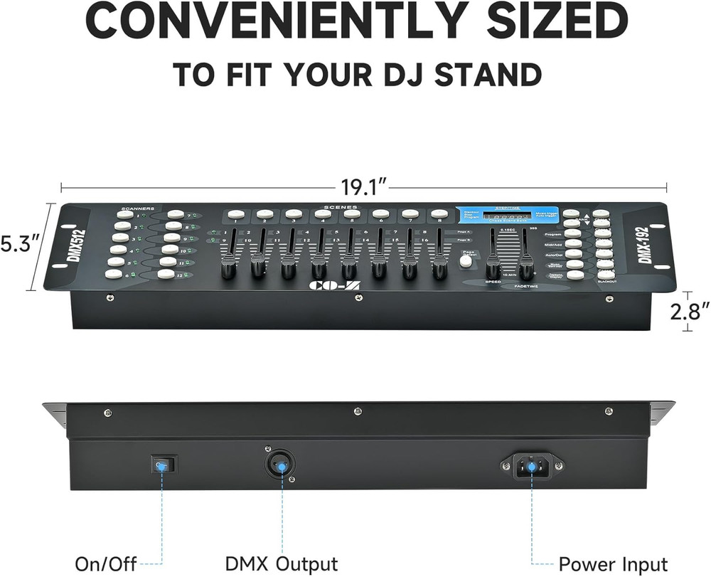 192 DMX 512 Stage DJ Light Controller Lighting Mixer Board Console for Light Sho