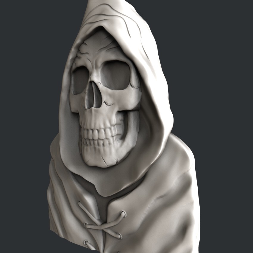 3d STL models for CNC, Artcam, Aspire, skull