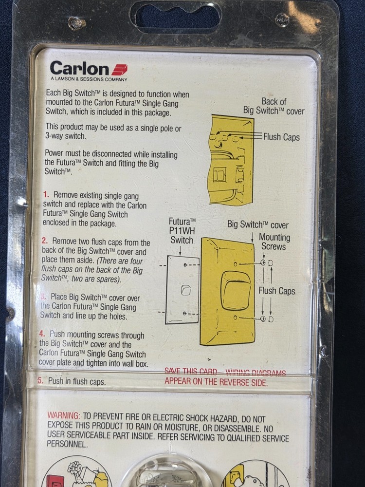 Carlon Wall Light Switch Large A Fun & Practical Oversized Switch White