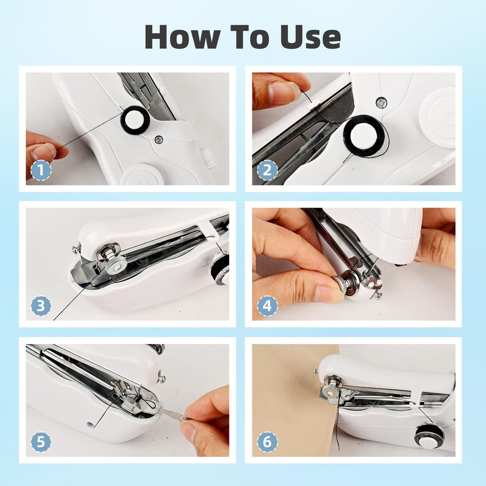 Handheld Sewing Machine，Mini Portable SewingMachine for minor works, white