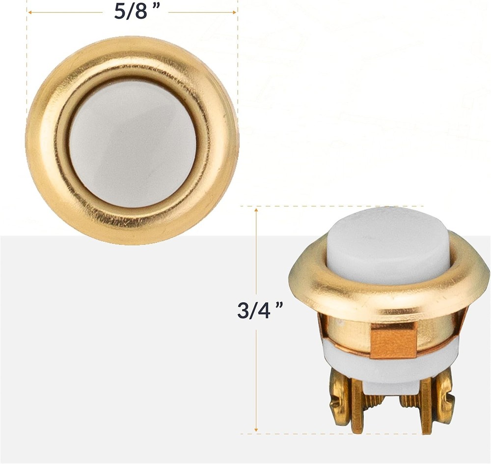 Compact 1-Pack Brass Doorbell Push Button – Simple Installation, Unlighted
