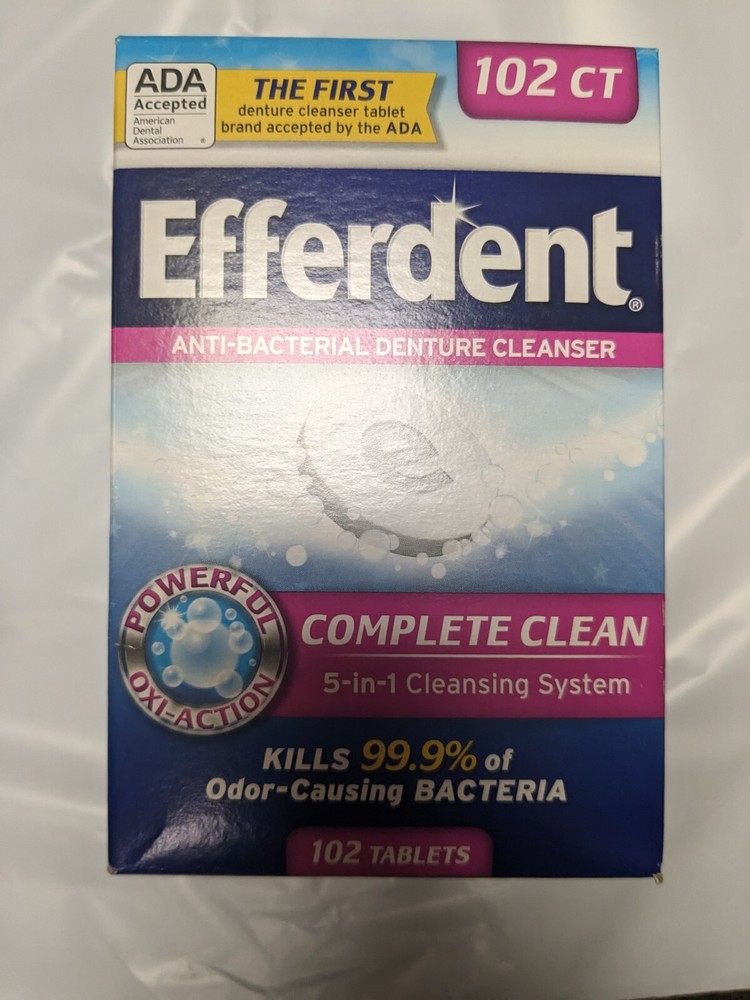 Efferdent Denture Cleanser Tablets, Complete Clean, 102 Tablets