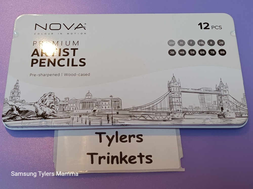 Premium Artist Graded Sketching Pencils Pre Sharpened Protective Tin NOVA