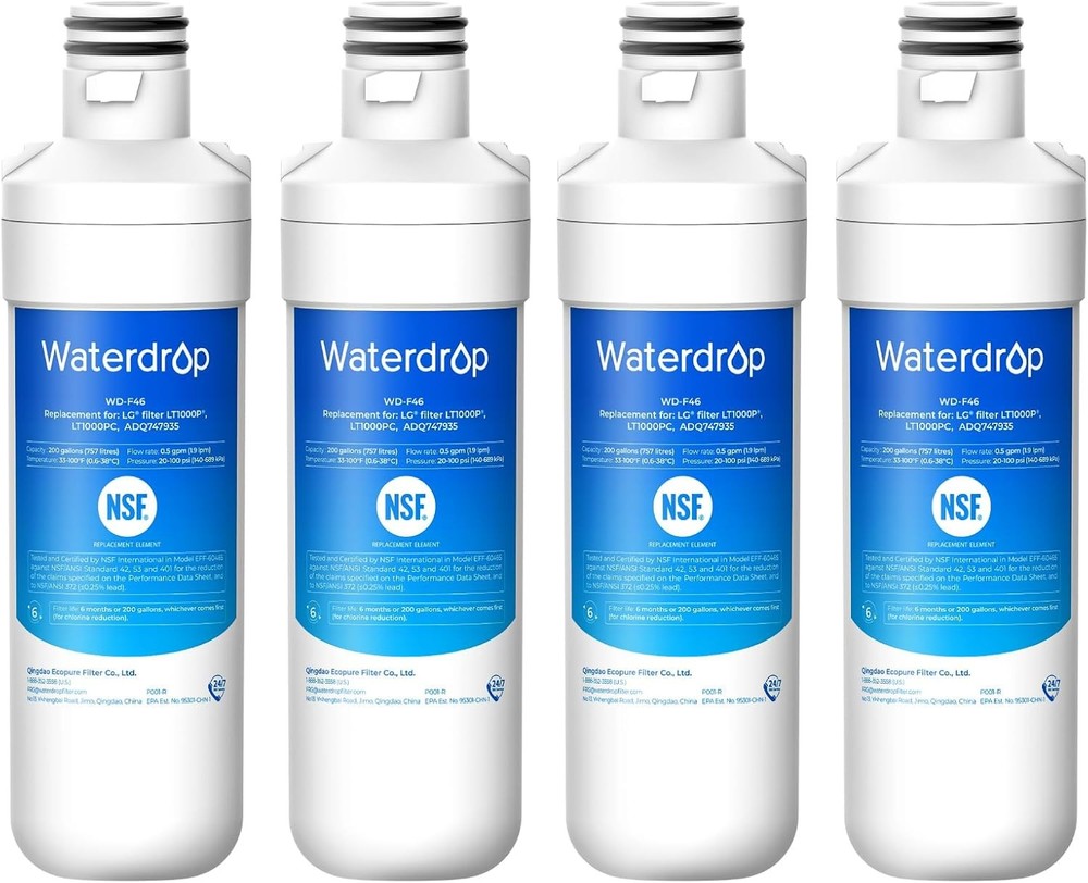 Waterdrop Refrigerator Water Filters Replacement for LG® LT1000P® ADQ74793501