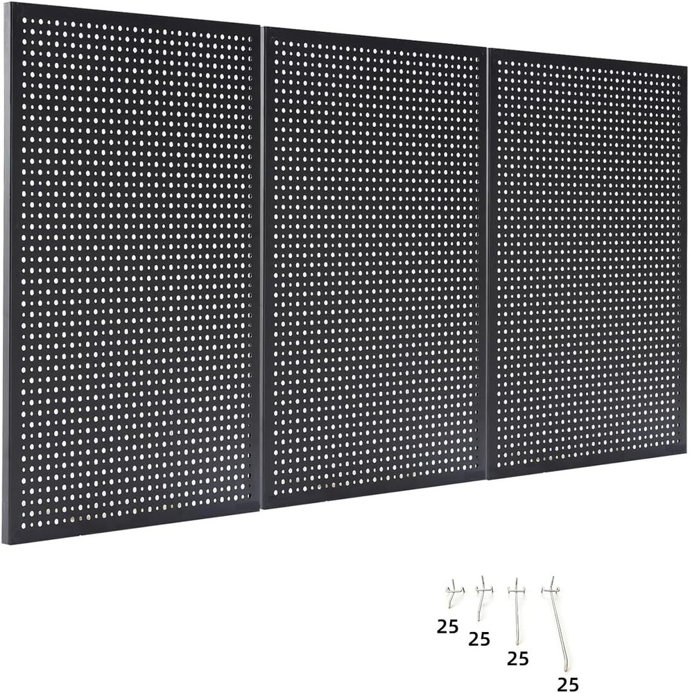 Metal Pegboard Wall Organizer Kit 36x20 with Hooks