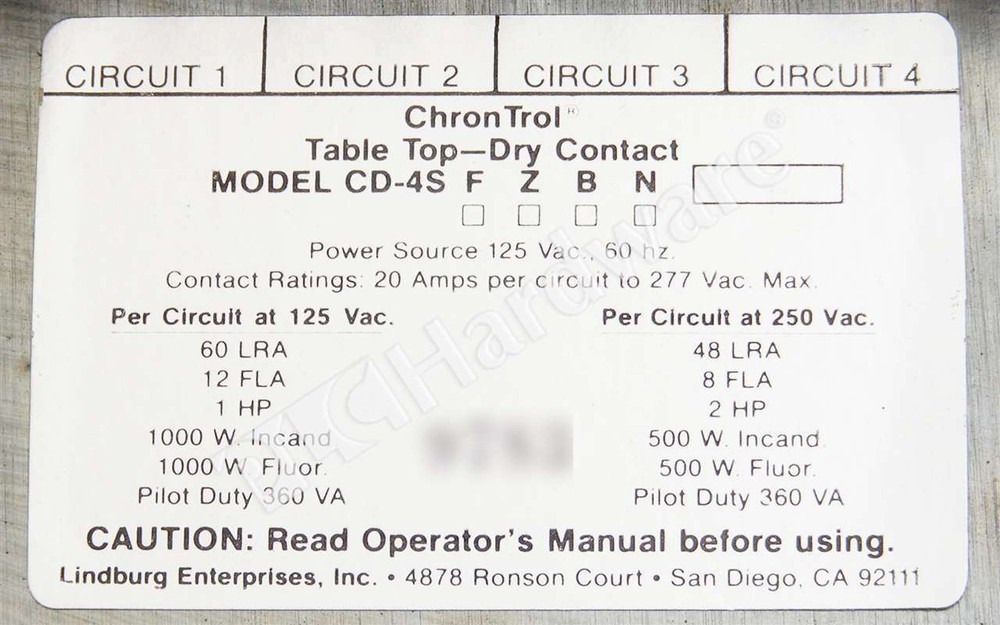 New ChronTrol CD-4S Table Top Programmable Timer