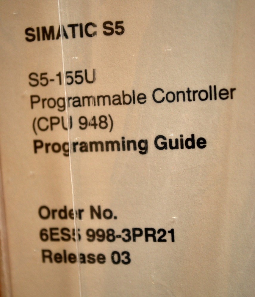 Siemens Simatic 6ES5998-3PR21 Programmable Controller Programming Guide - - NEW