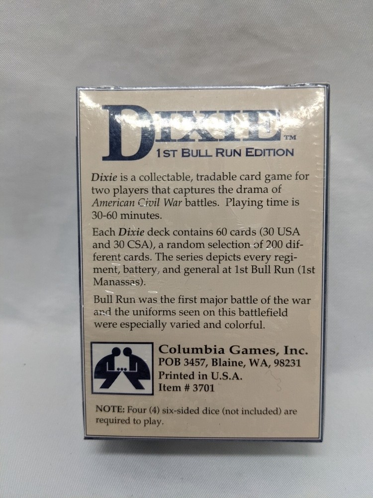 Dixie 1st Bull Run Edition Starter Deck Sealed