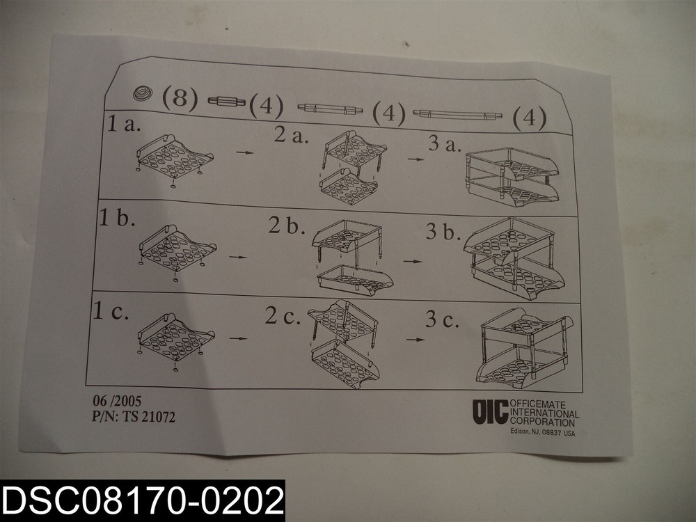 21072 Officemate Black 2 Stacking Office Tray Set TS 21072