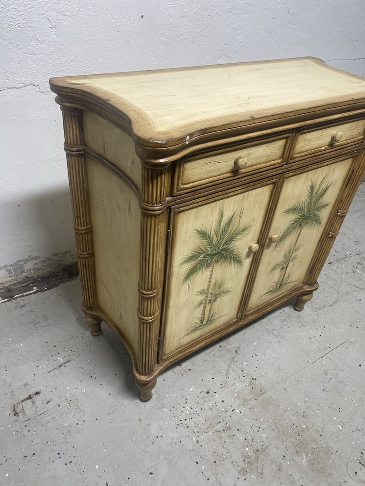 Hollywood Regency Palm Tree Style Cabinet