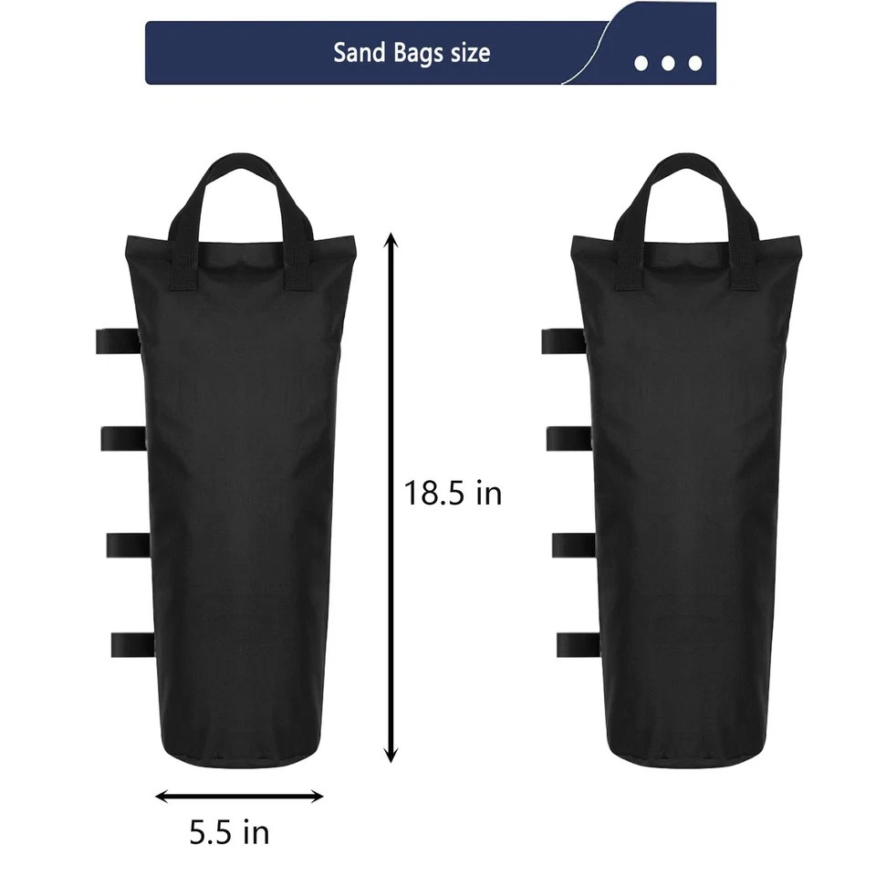 6 Pack Canopy Weight Sand Bags Black 168 LBS Large Canopy Support Frame Fixed...