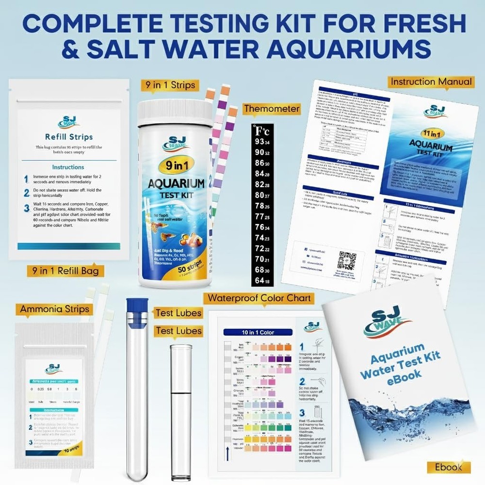 Aquarium Strips - 11 Parameters & 150 Strips for Expert Fish Care Solutions