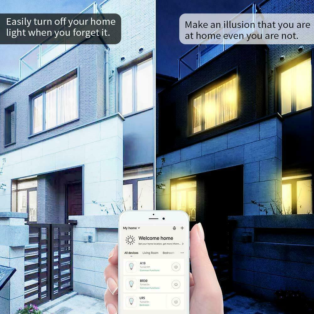 ⭐ Wifi Smart Bulb 10W E26 E27 B22 Multi-Color LED Lamp Amazon Alexa Google App