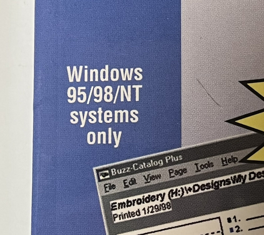 Buzz Tools Home Embroidery Management System Version 3 Plus Windows 95/98/NT