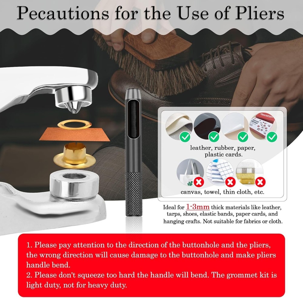 Comprehensive 803Pcs Manual Eyelet Grommet Kit: Tools, Eyelets, and Washers