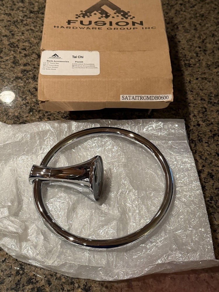 Fusion Tai Chi 6” Towel Ring- Chrome
