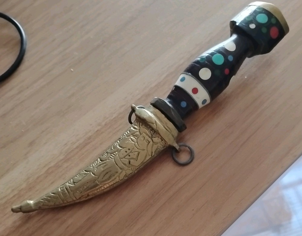vintage middle eastern dagger w/ sheath old knife