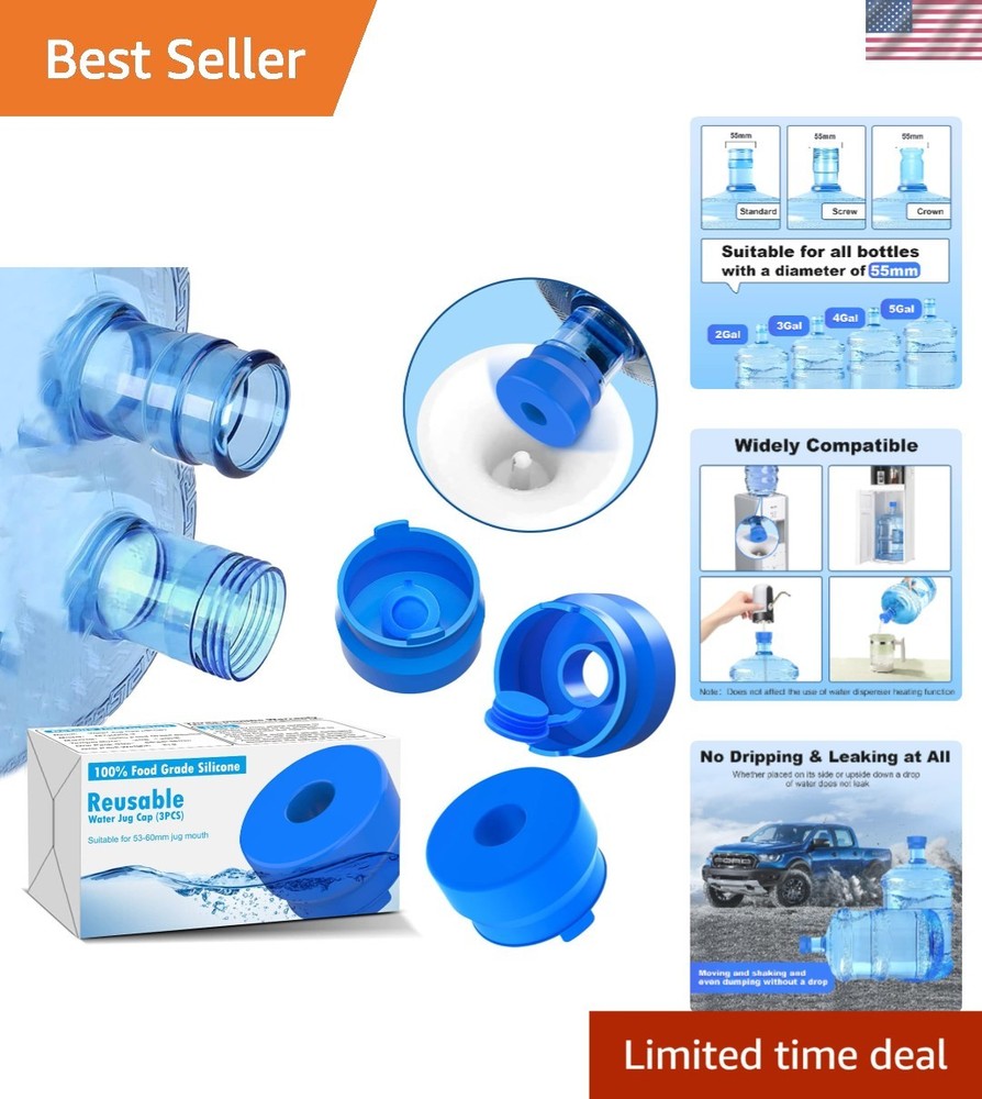 Thickened Silicone Water Jug Cap Set (3-Pack) - Easy Install & Durable Design