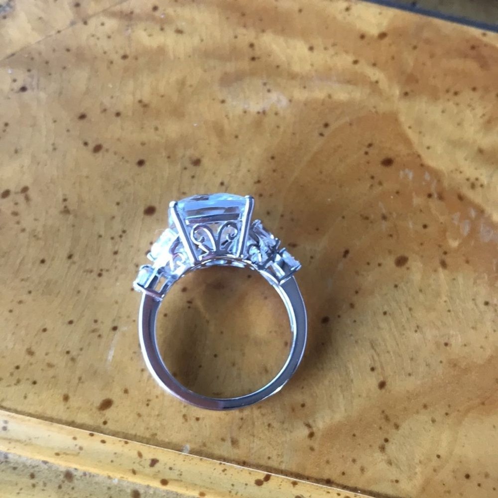 Natural White Topaz Sterling Silver Ring Size 7