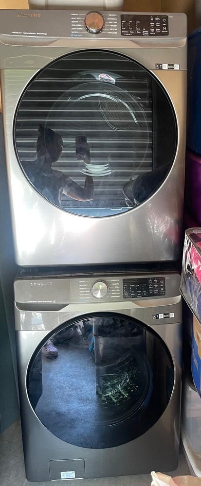 Stainless Steel Samsung Washer and Dryer Set (front loading/stackable)