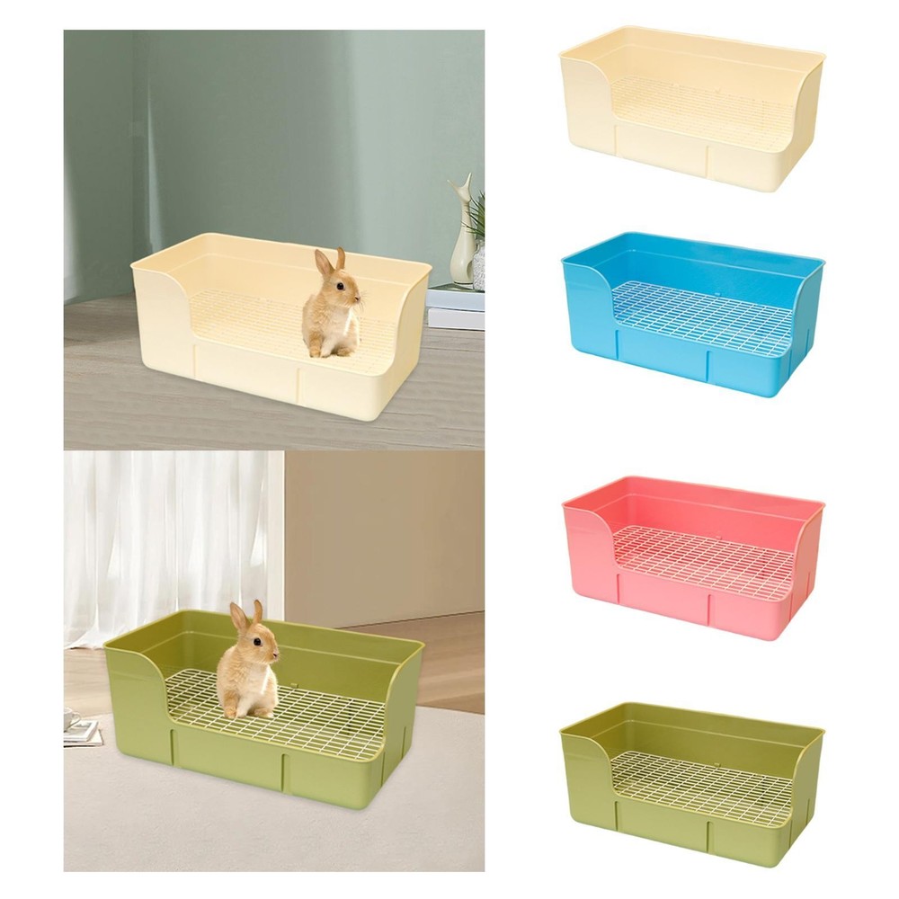 Rabbit Litter Box for Cage Corner Litter Pan Rectangular Grid Litter Pan Cage