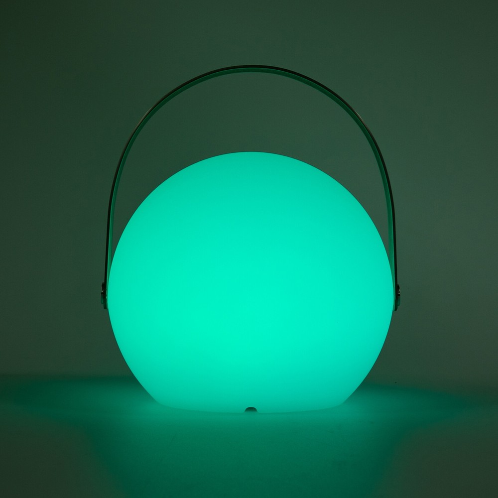 LED Table Lamp Sphere Dimmable w/ Handle Remote Control USB Battery Powered