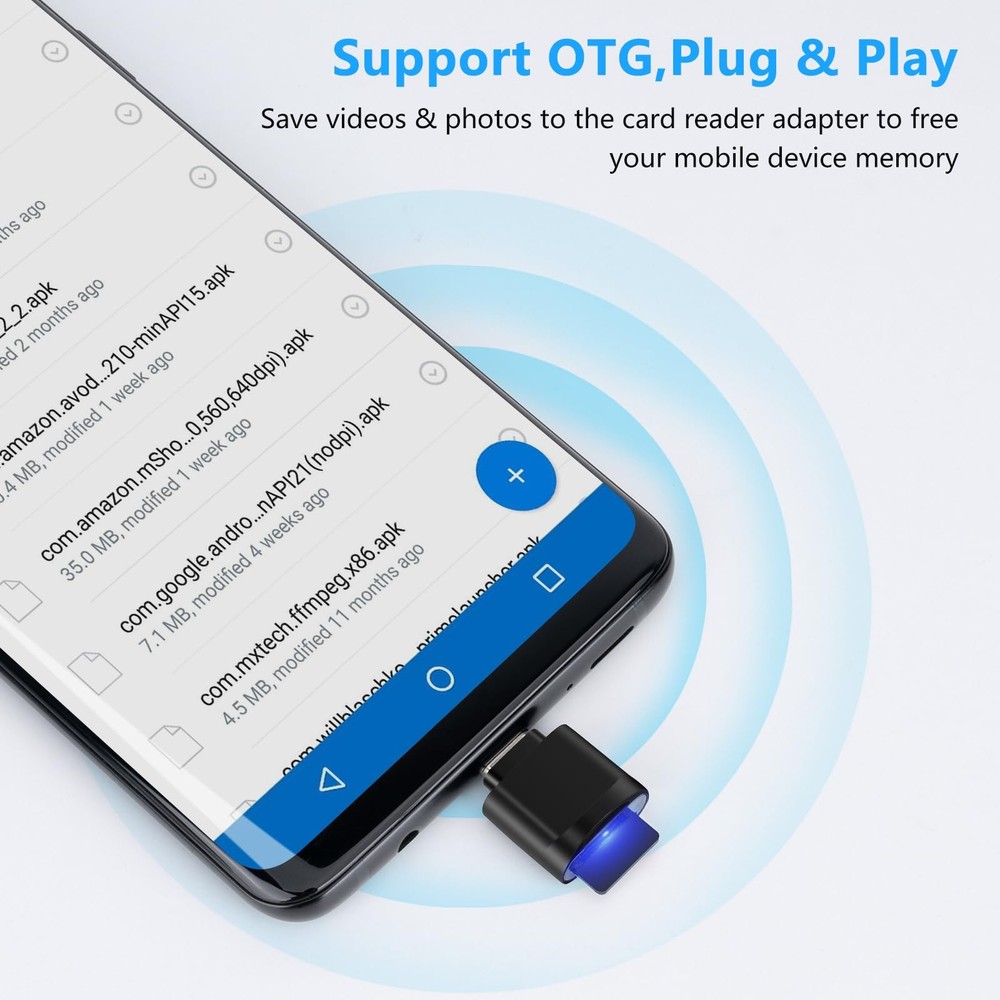 TF Card Reader, Micro SD Type C Memory Reader Black