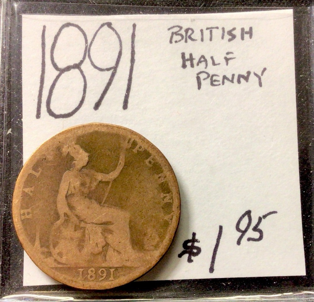 1891 British Half Penny! ENN Coins