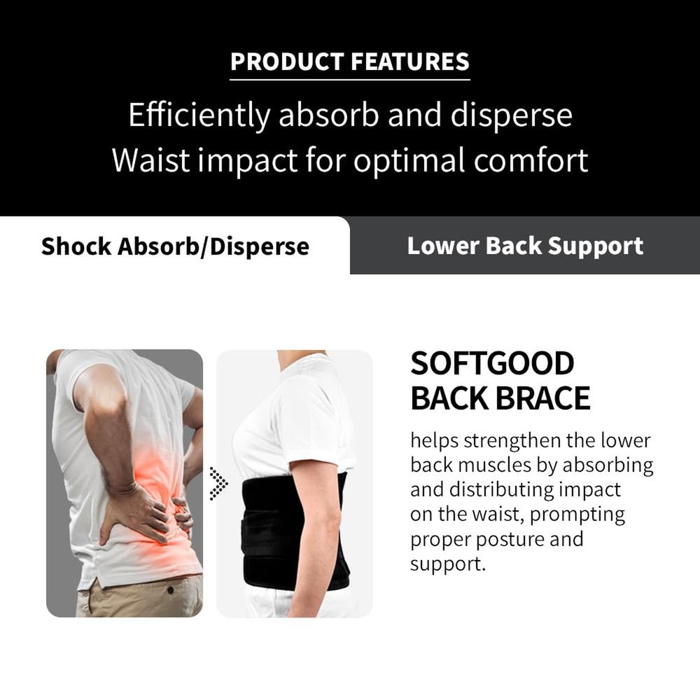 Dual Compression Back Brace, Adjustable Size Back Support for Men and Women, ...