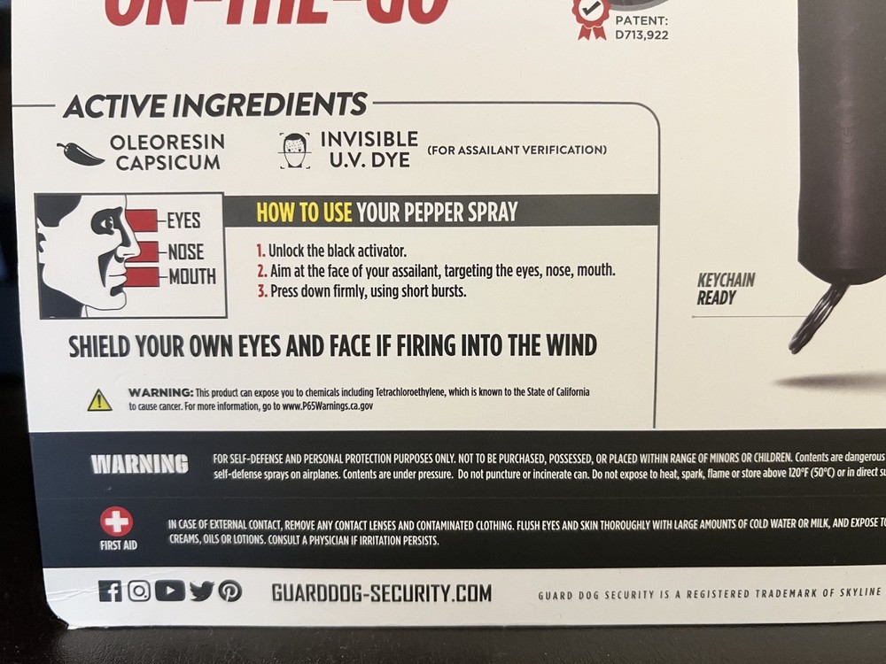 NEW guard dog security pepper spray -4 Pack