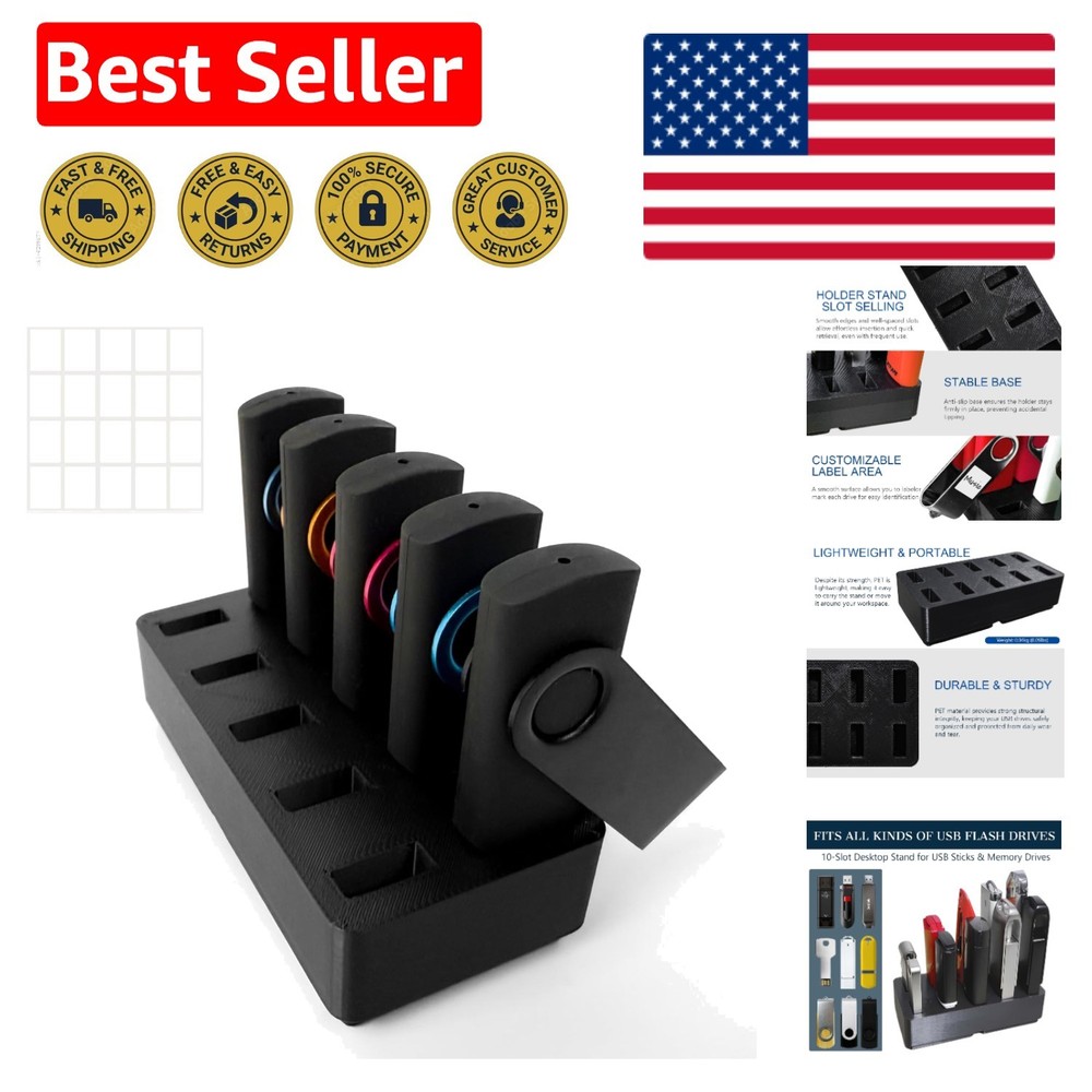 Efficient Compact USB Flash Drive Stand - 10 Slots for Easy Access and Storage