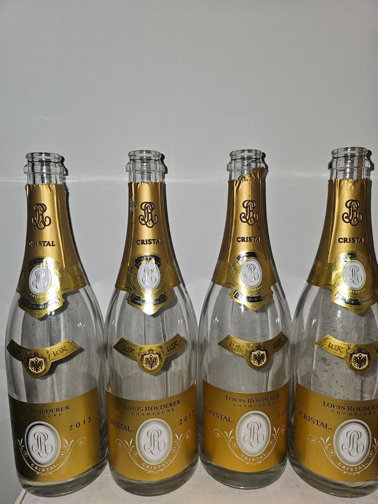 4 Empty Louis Roederer Cristal Empty Bottle Champagne Premium With Cork