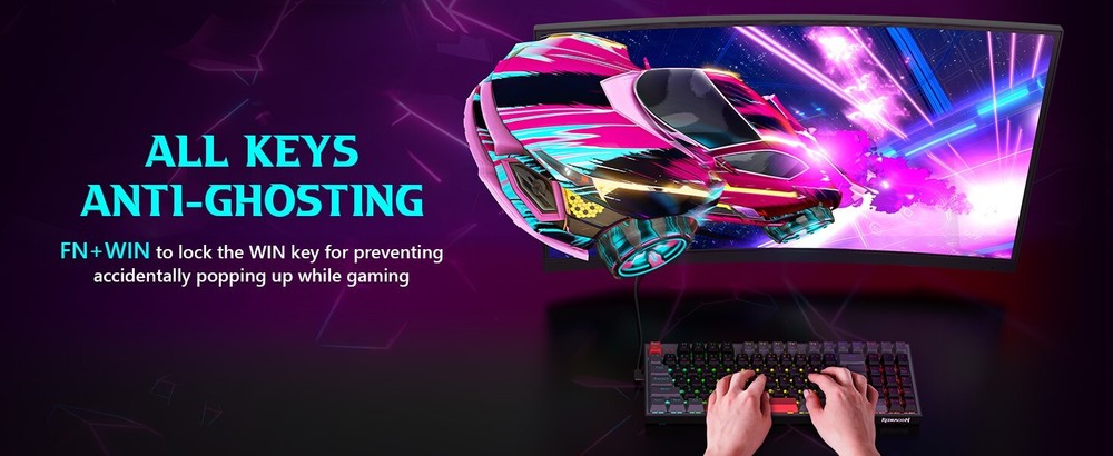 Redragon Mechanical Gaming Keyboard, 94 Key Keyboard Rainbow Backlight