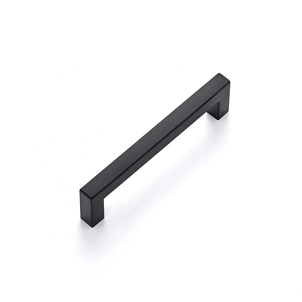 1 Pack 5 Inch Kitchen Square Cabinet Handles Matte Black Drawer Pulls for Cup...