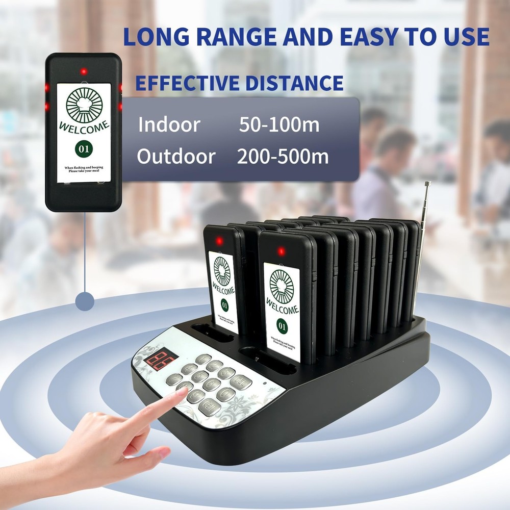 Restaurant Pager System,Wireless Guest Customer Service Calling System,Social
