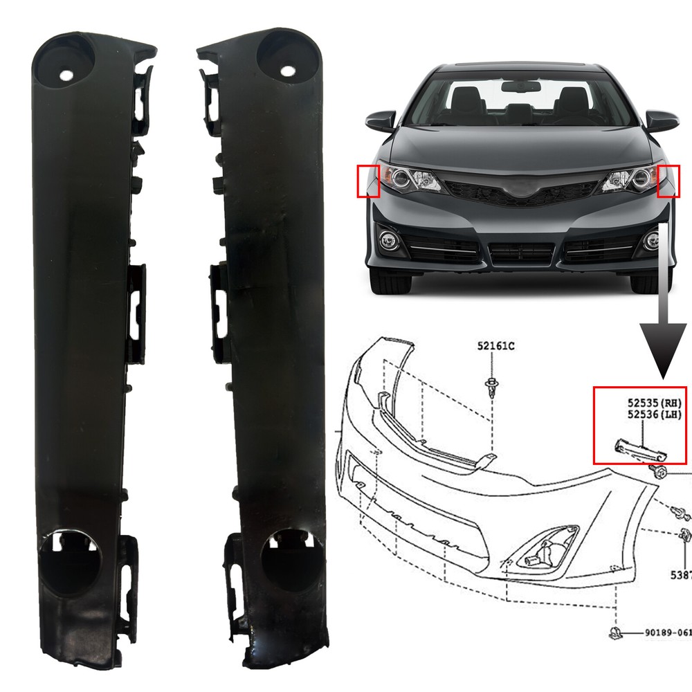 Front Bumper Bracket Support Left & Right Pair For Toyota Camry 2012 2013 2014