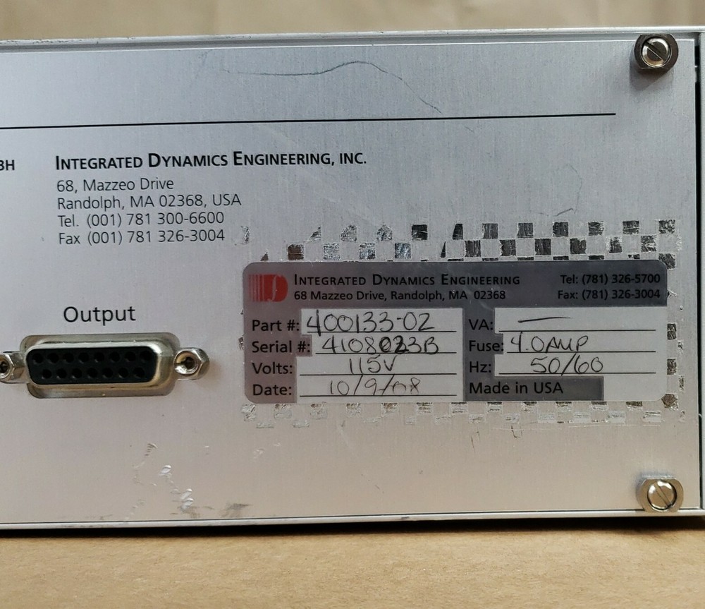 IDE Integrated Dynamics Engineering 400133-02 EMI Compensation System MK4