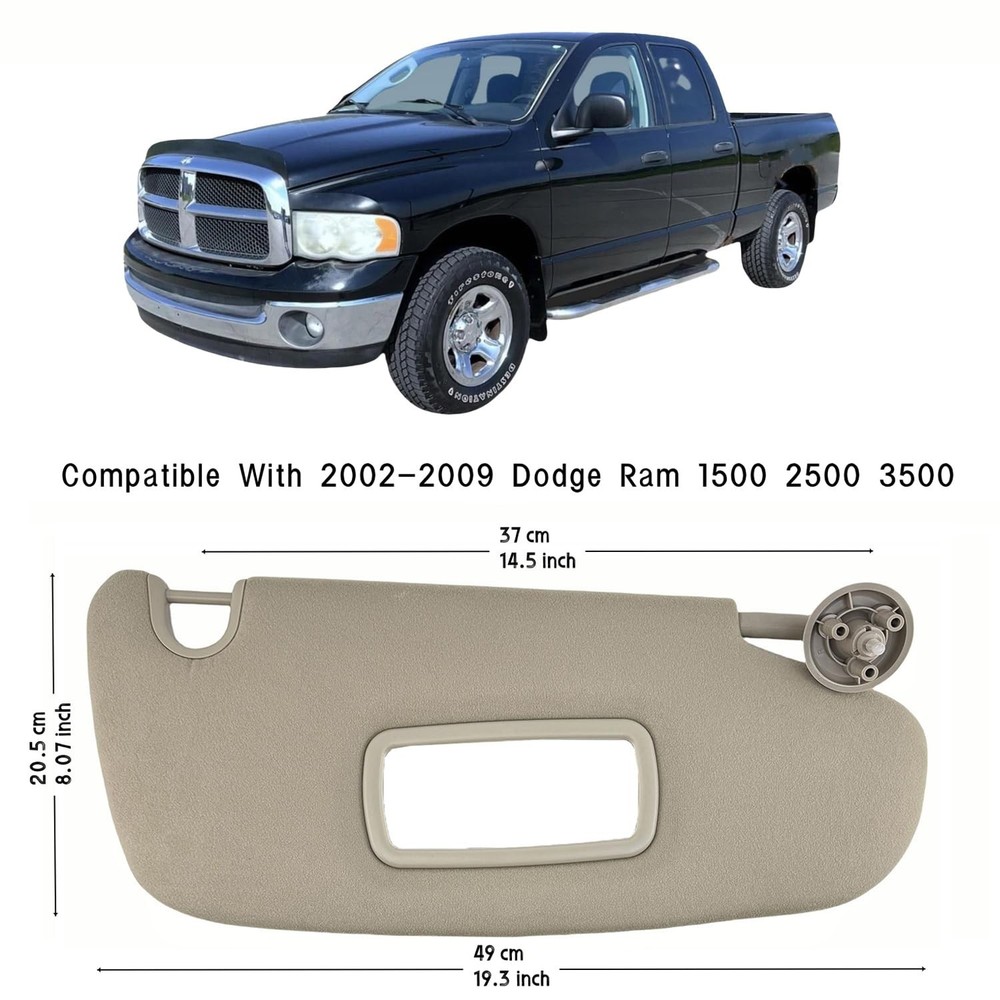 Sun Visor Replacement Pair Compatible with 2002-2009 Dodge Ram 1500 2500 3500...