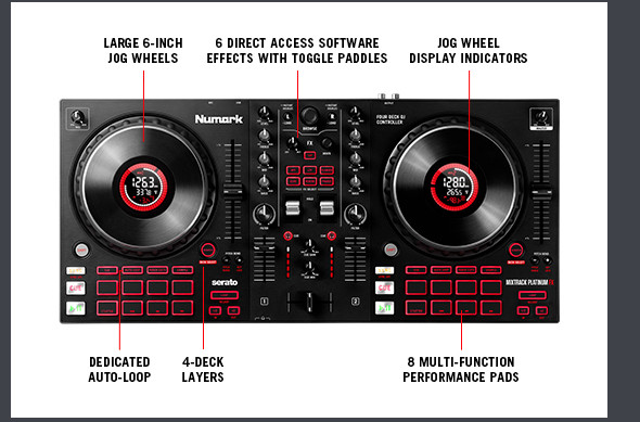 Numark ‎Mixtrack Platinum FX DJ Controller - Black