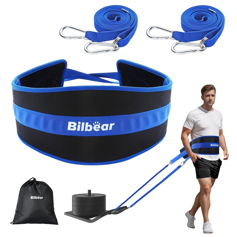 Bilbear Sled Pulling Belt,Adjustable Sled Training Waist Belt, Belt for Pulli...