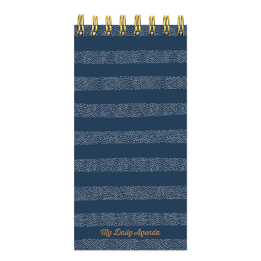 Blue Boho Stripe Undated Daily Agenda Notepad Planner