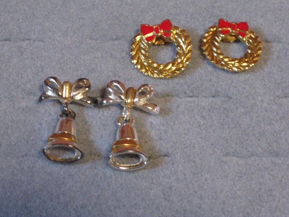 Two Pair of Christmas Earrings