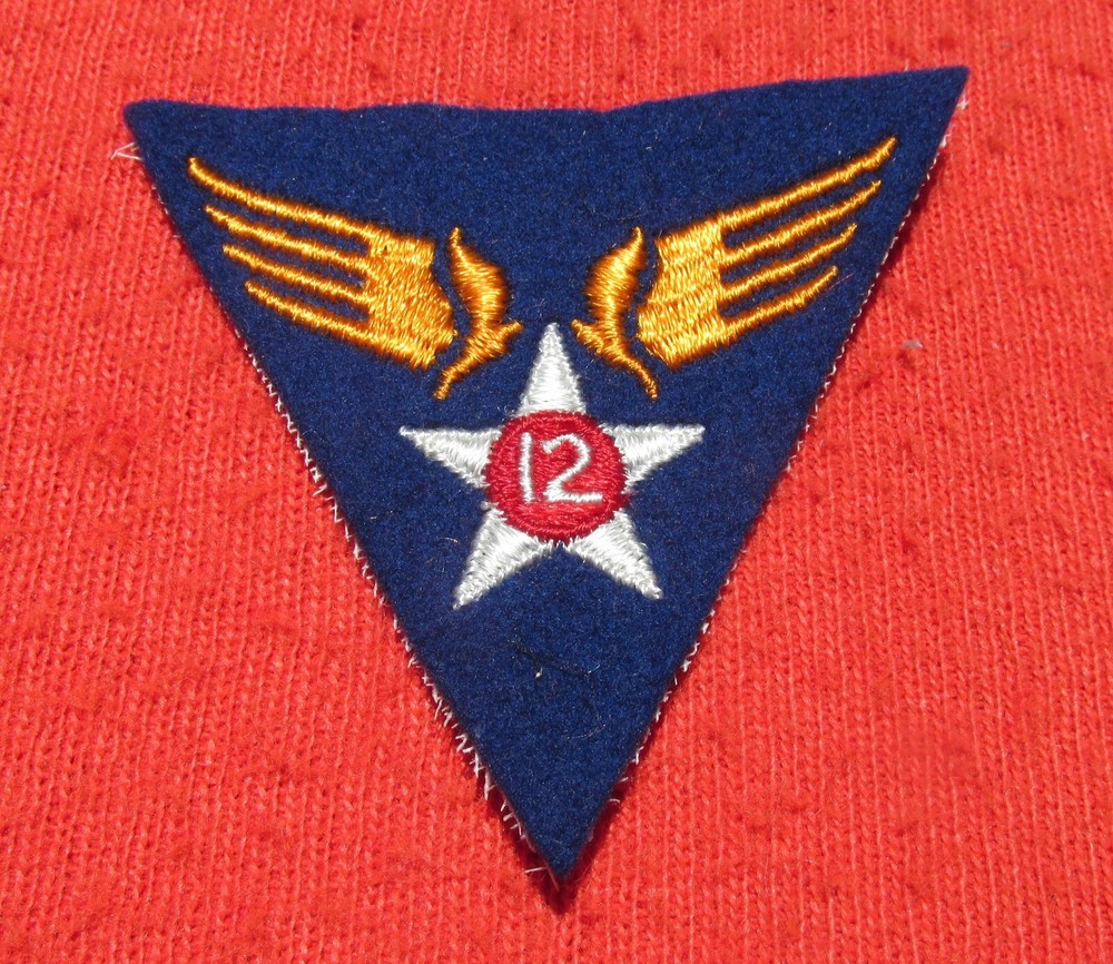 ww2  US Army Air Corp 12th Air Force  AAF Wool patch
