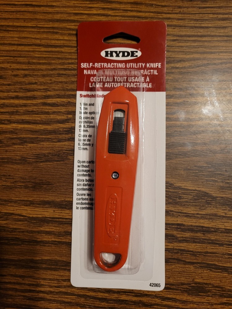 Utility Knife,Self-Retracting by HYDE TOOLS 42065