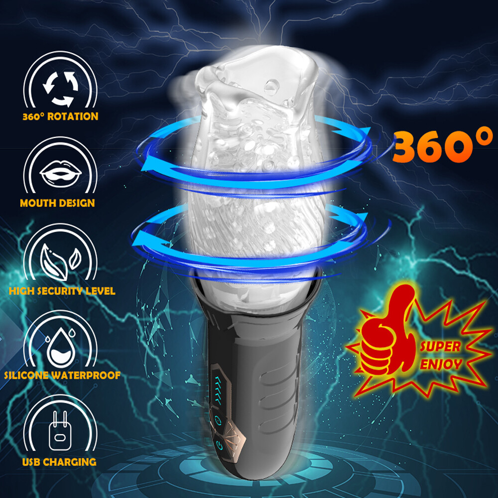 Masturbaters Automatic Handsfree Male Rotating Cup Vibrating Stroker Lubricants
