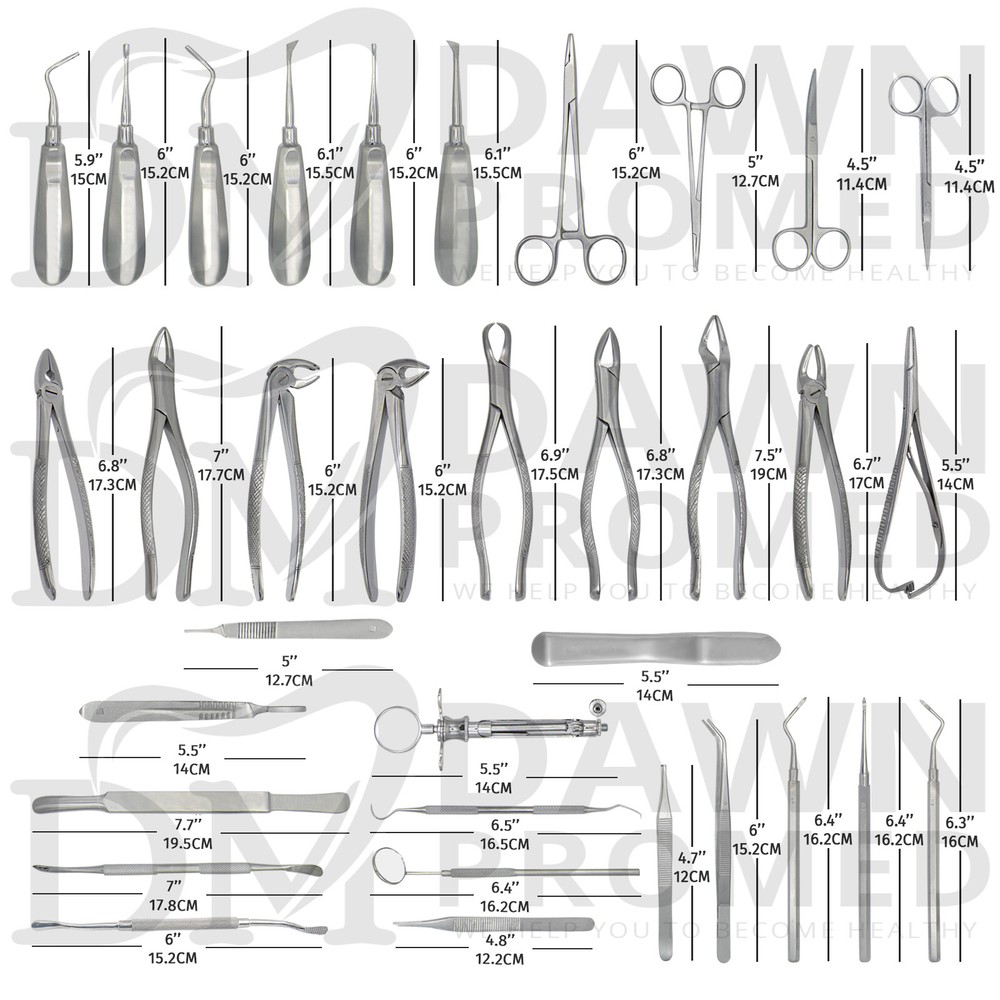 German 74 Pc Oral Dental Surgery Extracting Elevators Forceps Instrument Kit Set