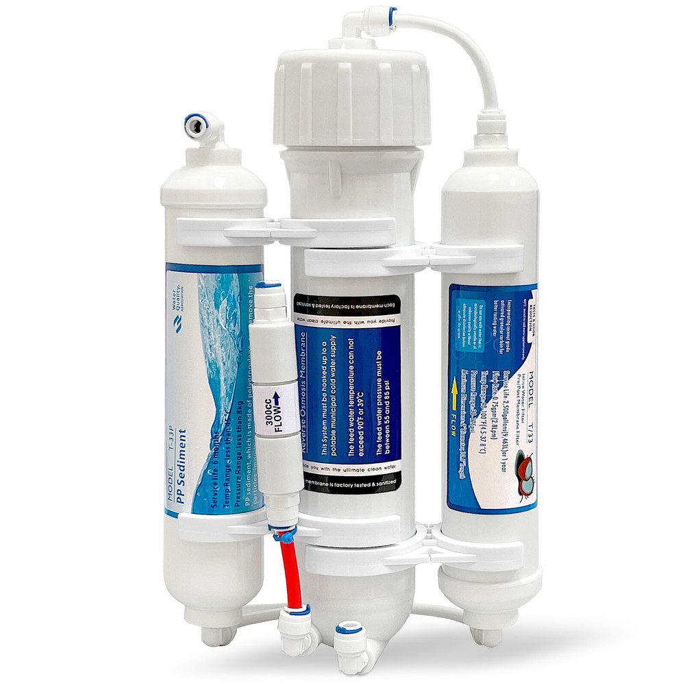 3 Stage Reverse Osmosis Countertop Portable Tank-Less Space Saver 50 GPD System