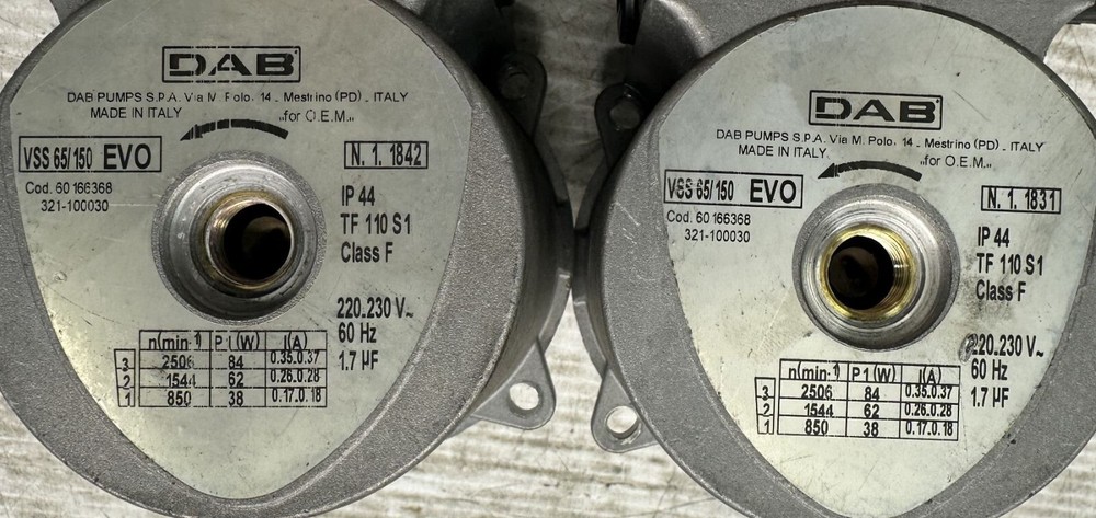 Dab #VSS 65/150 Water Pump 30 Das warranty see pics